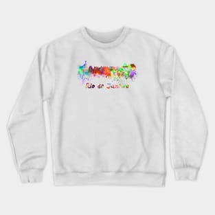 Rio de janeiro skyline in watercolor Crewneck Sweatshirt